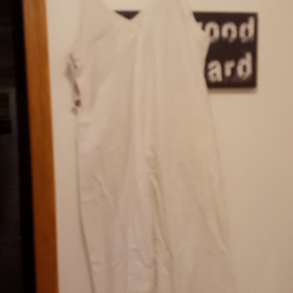 Cropped cream overalls